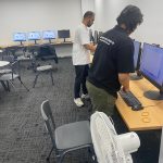 Finished AIAT student IT lab with rows of workstations, delivered by Go Click On, Melbourne