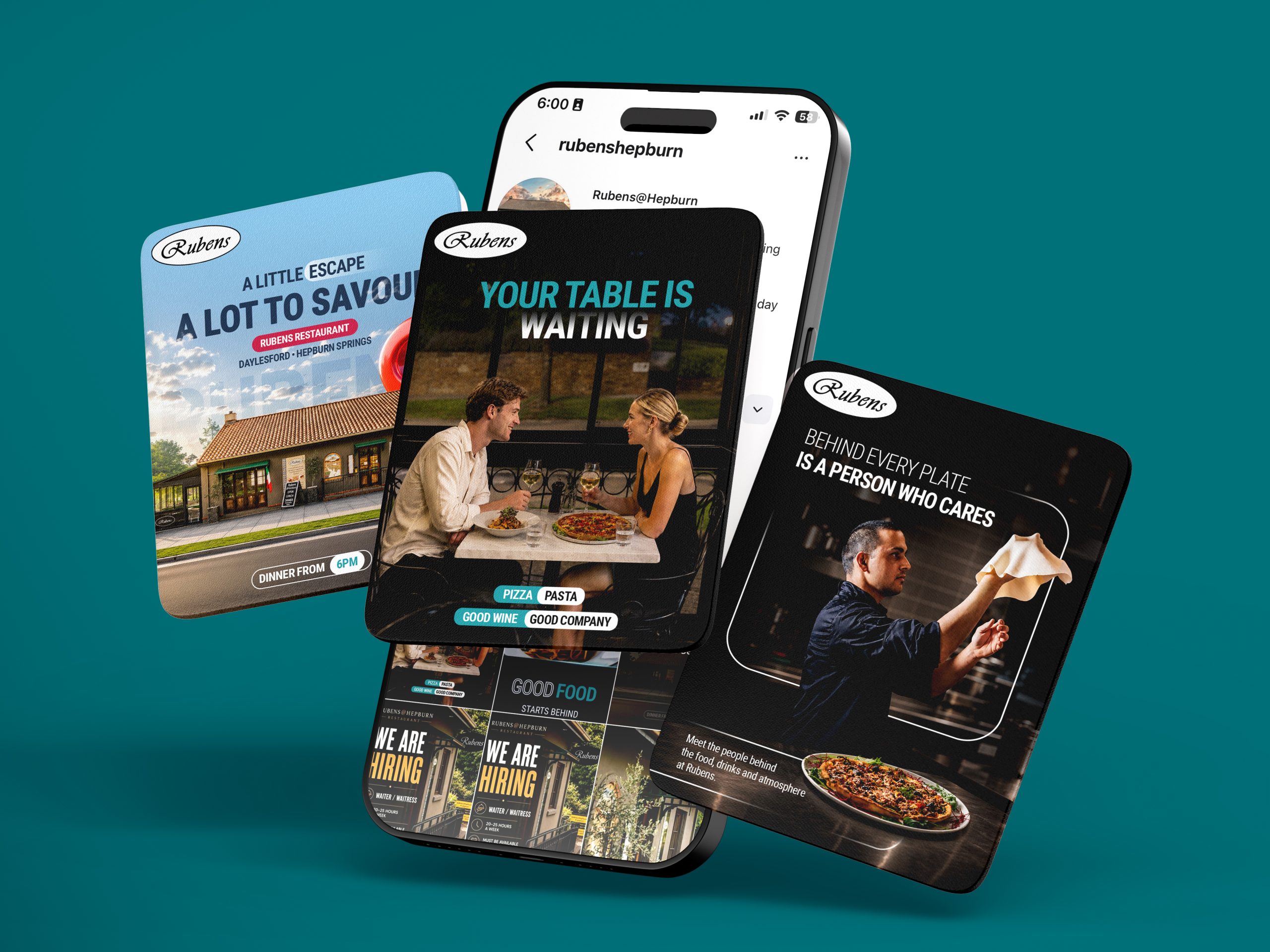 Client Rubens Restaurant graphic Design work