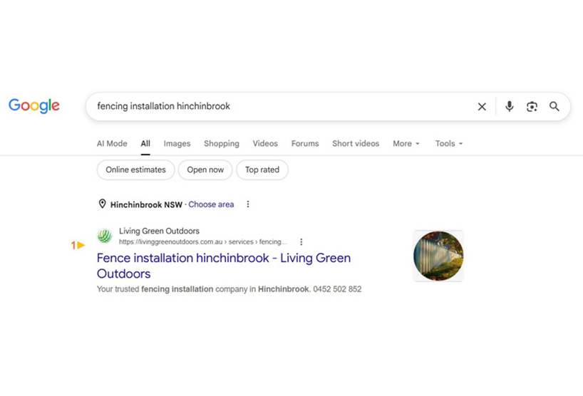 Client Google Ranking